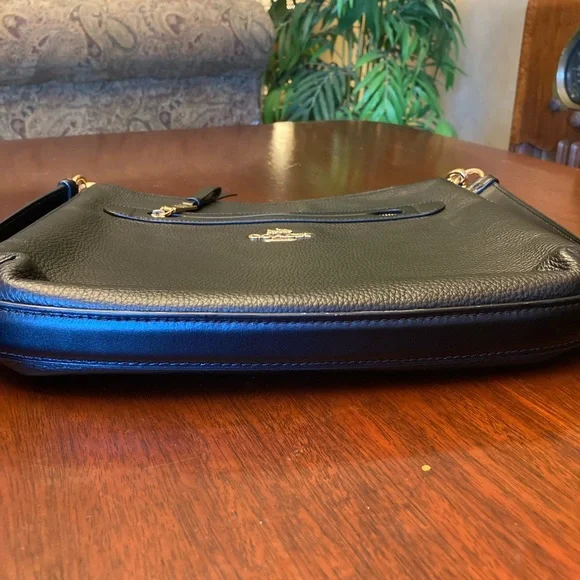 Coach Mae File Black pebble leather crossbody bag with gold hardware like new - Picture 10 of 10